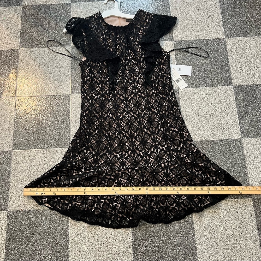 NWT Julia Jordon Black/Nude Lace Cocktail Midi Dress- Size 4 - Picture 5 of 12